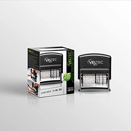 Veltec 4817 Date Stamp With 12 Changeable Messages (Black) #TOP6