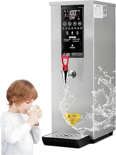 Commercial Milk Frother & Steamer - Multi-Function Hot Water Dispenser with LED Display for Latte, Cappuccino, Coffee, Milk Tea & Foam - Ideal for Home & Hotel Use - White