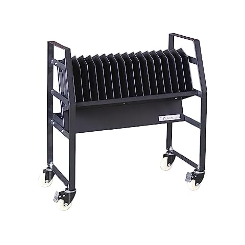 Pearington-PEAR-91361,16 Device Mobile Open Charging Cart for iPads,Chromebooks & Laptop Computers,Compatible with Any Screen Size,Easy Access Slots,Removable Dividers,Small Footprint,Surge Protection Cover