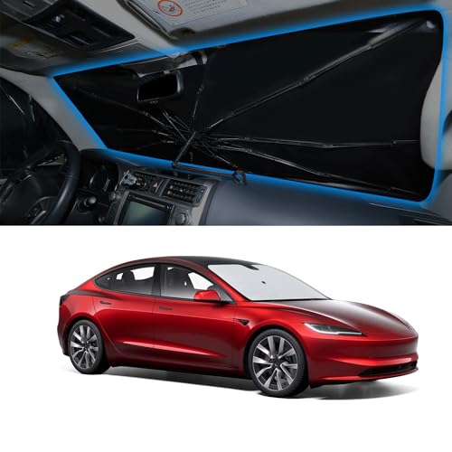 Image of Windshield Sun Shade Umbrella for 2012-2026 Tesla Model S