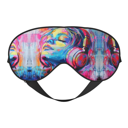 音楽プリント スリープマスク ナイト目隠し ソフトアイシェードカバー レディース メンズ 旅行 昼寝 瞑想用