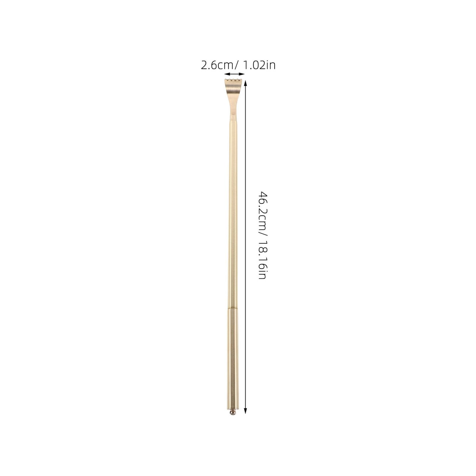 Rascador de Espalda de Latón 2 Piezas Varilla Redonda Ergonómica de 46 CM Masajeador Manual Portátil Unisex para Aliviar Picazón y Tensión Muscular Adultos