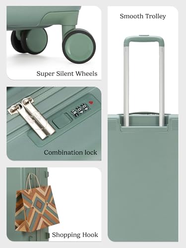 Image of Genie Rhythm Hard Luggage with Organized Interiors and Dual Wheels - Large - Forrest Whisper