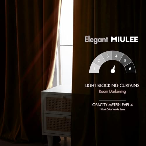Image of MIULEE Velvet Curtains 52x96 inches 2 Panels Fall Orange Blackout Curtains | Luxury, Bedroom Living Room, Thermal Insulated, Super Soft Window Drapes, Rod Pocket & Back Tab