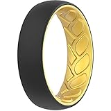 ThunderFit Alianzas de boda de silicona para mujer, 2 capas – 5,5 mm de ancho – 2 mm de grosor, Silicona, Silicona,