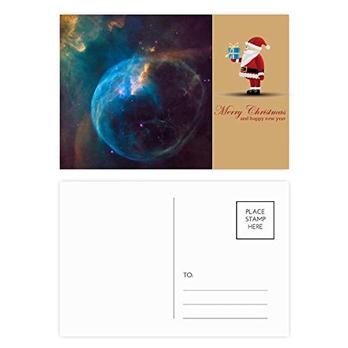 Cartes postales nébuleuses Père Noël bleu lot de 20 pour vœux uniques