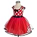 Dressy Daisy Toddler Girl Polka Dots Fancy Dress Up Costume Birthday Party Tulle Dresses with Headband Size 3T to 4T Red 203