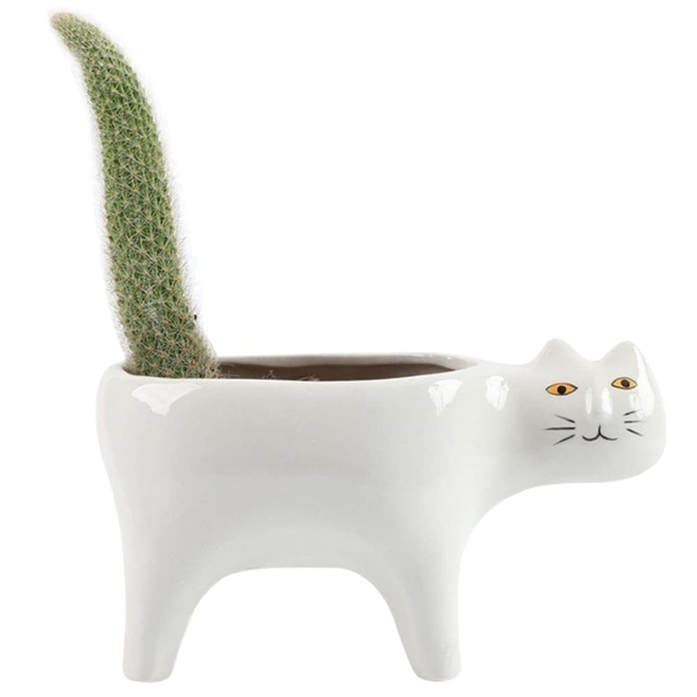 Amazon.co.jp: DIYOMR 猫プランター 動物 多肉植物ポット セラミック猫