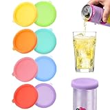 Aieve Silicone Soda Can Lids, 8 Packs Reusable Can Covers for Carbonated Beverage, BPA-Free Stopper or Protector for Soda Juice Coke Beer, Fits Standard Mini Slim Cans