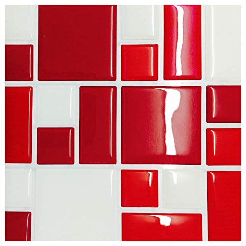 Pastilha Adesiva Resinada, Cromo Sign, Miscelânea Vermelha Branca Kit 4 Placas