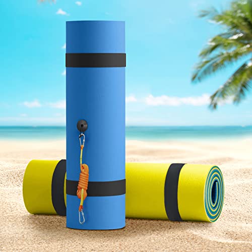 8' x 4' Floating Mat for Lake - Lily Pad Floating Mat for Lake - 3-Layer Tear-Resistant XPE Foam with a 16.4 FT Bungee Tether for Lake, Beach, Pool (YGB 8' x 4' x 1.3