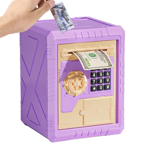 Caja de ahorro de dinero con contraseña, banco de dinero en cajero automático, juguetes de ahorro de monedas en efectivo, juguetes de banco seguros para real, bloqueo de código de contraseña