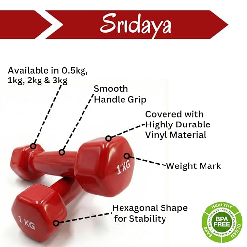 Image of Vinyl Dumbbells (red, 1kg)