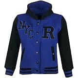 A2Z 4 Kids® Jungen Mädchen Mode Fox NYC Baseball Mit Kapuze Jacke - B.B NYC Royal & Black 11-12