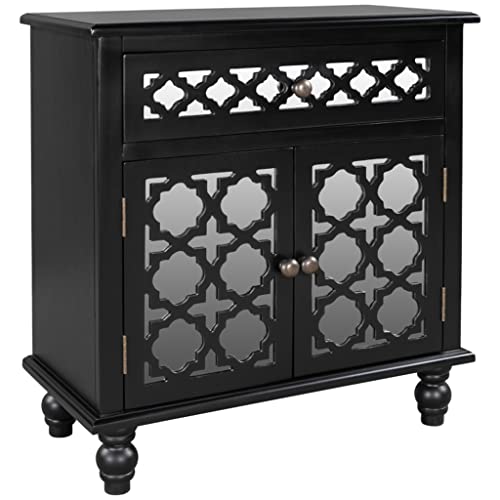 Yzyff 29.5" Accent Storage Wooden Cabinet With Decorative Doors, Entryway Cabinet, Living Room, Bedroom #TOP13