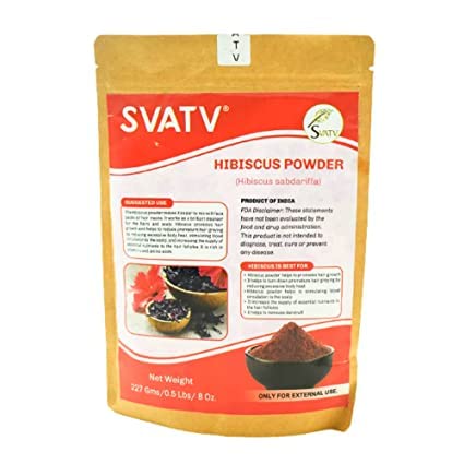 SVATV Hibiscus Powder | Sabdariffa | Rosa Sinensis | Natural Powder for Hair & Skin | Prevent hair Problem & Minimizes Skin Pores for Men & Women 227g, 0.5lb, 8oz