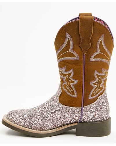 Shyanne Girls' Avery Glitter Western Boot Broad Square Toe - Srbb-8123
