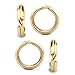 WSSROGY 4 Pack 14 Karat Yellow Gold Split Ring 6.2mm - Gold Wire Connector Charm Carrier for Jewelry Making and Repairs