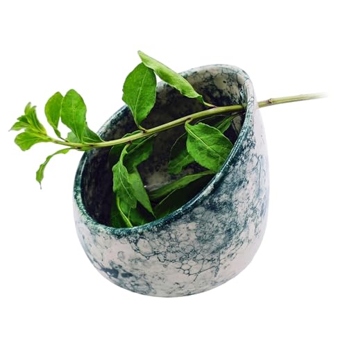 MGMGART Pottery Herb Stripper Bowl Multi Size Holes Ceramic Stripping Tool Decorative Leaf Cilantro Parsley Basil Veggies Durable Kitchen Gadget