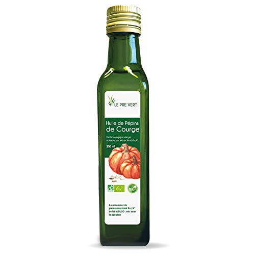 HUILE DE PÉPINS DE COURGE BIO - Vierge Extraite à froid - 250 ml - Fabriquée en France - Le Pré Vert Cover