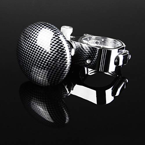 Wakauto Botão giratório para volante, botão de volante durável de fibra de carbono para carro de veí