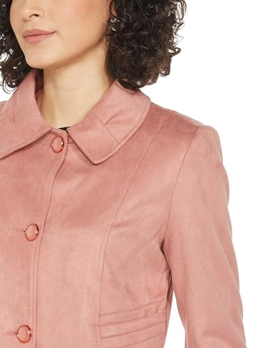 Image of Qube By Fort Collins Women's Semi-Long Tweed Coat with Knitted Finish - Elegant Winter Outerwear for Casual and Formal Looks