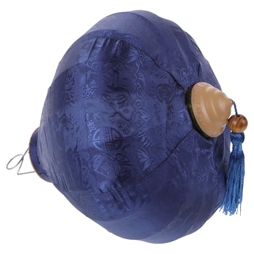 MALUGOGO Farol colgante azul de 12 pulgadas con marco de alambre de acero y borla, farol decorativo de estilo chino para decoración de jardín y festivales