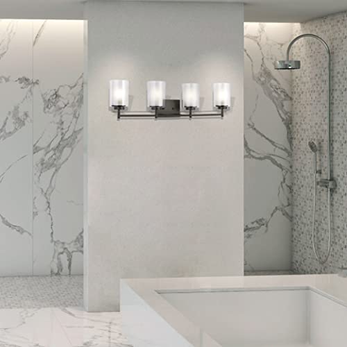 Generation Lighting 4437304-710 Elmwood Park Four - Light Wall/Bath Vanity Style Fixture, Bronze, 75 Total Watts, 8.5 Inch Height, 31.25 Inch Wide, Steel Construction by Generation Lighting - Image 2