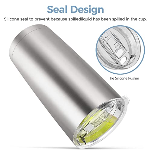 Thily Vacuum Insulated Stainless Steel Tumbler 20 Oz 4 Pack Travel Coffee Mug With Lids And Straw, Durable Powder Coated Thermal Cup, Non-Slip Bottom, For Cold & Hot Drinks, Stainless Steel Set Of 4 #TOP3