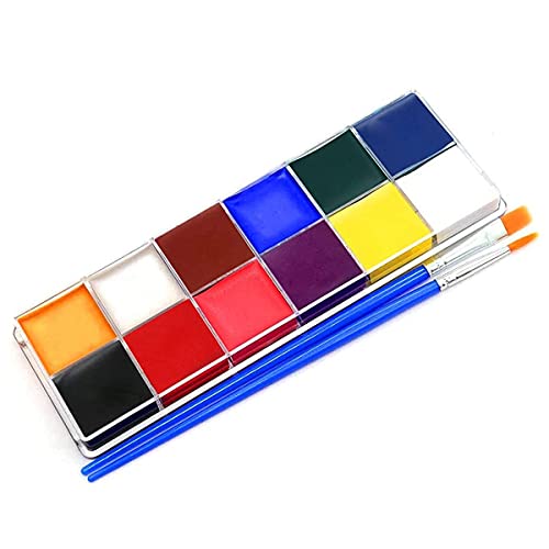 Gesichtskörperfarbe, 12 Farben, professionelle Gesichter auf Ölbasis, Malpalette für Jungen, Mädchen, Erwachsene, Halloween, Urlaub, tägliches Kunst-Make-up Cover