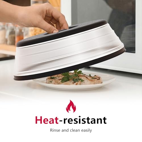 Image of AWVM-ML-31 Microwave Splatter Cover Vented for Food with Hook Hole, Splatter Guard & Colander Kitchen Gadget for Food, Meal Prep