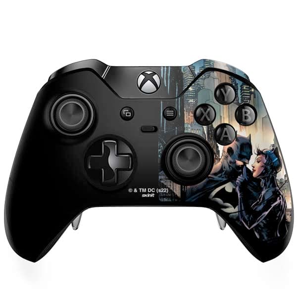Skinit Decal Gaming Skin Compatible with Xbox One Elite Controller - Officially Licensed Warner Bros Batman and Catwoman Design