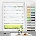 Produktbild Allesin Doppelrollo Klemmfix ohne Bohren & mit Bohren, Duo Rollos für Fenster und Tür, Klemmrollo Fensterrollo lichtdurchlässig, Sichtschutz und Sonnenschutz, 45x130cm (BxH), Weiß