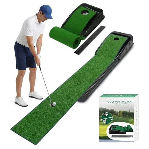 Golf Putting Mat, Putting Green Mat Indoor Golf with Auto Ball Return and 3 Holes, Home Training and Practice Aid Putting Mat for Men, Golf Putting Mat Suitable for Office, Recreation Room, Patio