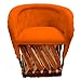 Equipal Chair Furniture Model Tequila Rustico 100% Original Leather Handmade by Equipales San José, made in Mexico ideal for Home, Bar, Restaurant, Office, Hotels, Gardens, Rooms, Country (Orange)