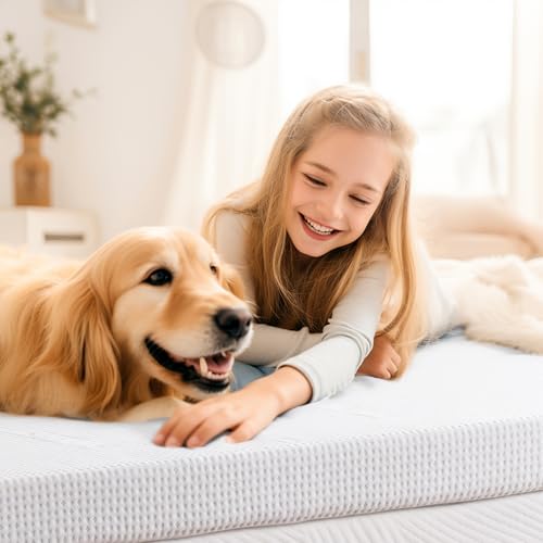 Subrtex 3 Inch Gel-Infused Memory Foam Mattress Topper High Density Breathable Bed Topper Rayon Made from Bamboo Cover CertiPUR-US Certified (Twin)