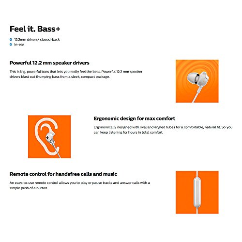 Casque intra auriculaire Philips SHE4305WT00 basses volumineuses micro intégré isolation phonique design ergonomique 3 types d'oreillettes - vue 10