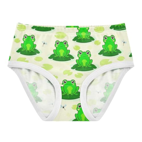 Cute Green Frogs Beige Animal Toddler Girls Underwear 2t Cotton Little Girl Panties Durable Kids Briefs Undies