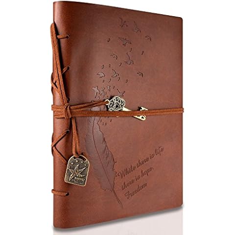 Yosemy Travel Journal Notebook A5, Retro Vintage Diary Writing Notepad Guest Book for Gift Cover