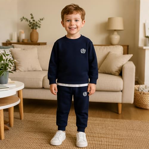 Conjunto de ropa de bebé cómodo y fácil de cambiar con sudadera lisa de algodón 5