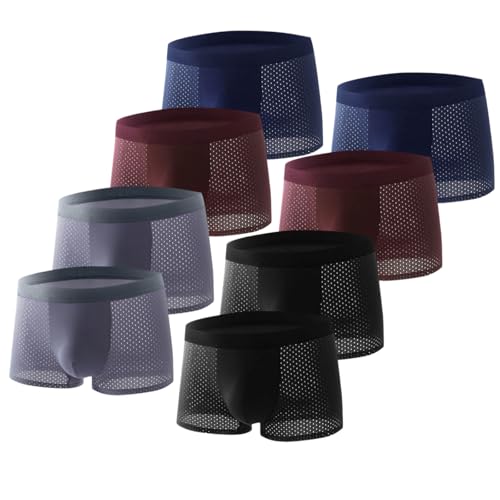 Neksong Boxhero Deutschland 8Pack Boxer AUS Bambusfasern BOXHERO Atmungsaktive Herren-Unterwäsche Für Ganztägigen Komfort (2X Schwarz + 2X Grau + 2X Rot + 2X Blau XL)
