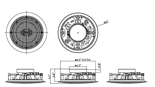 Image of 82S2C Silver Ticket in-Wall in-Ceiling Speaker with Pivoting Tweeter (2 Channel Stereo 8 Inch in-Ceiling) 11 Inch Overall Size