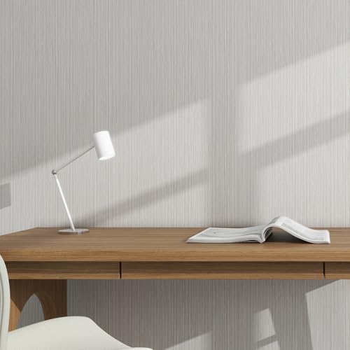 ALTERMATE Grasscloth Textured Wallpaper Peel and Stick 24inX393in Fabric Wall Paper Upgraded Thick Self-Adhesive Vinyl Contact Paper for Home Use(Beige Grey) by ALTERMATE - Used condition - Image 2