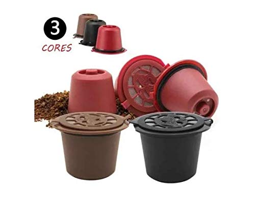 Kit 6 Cápsulas Nespresso Reutilizável Recarregável Preto + acessórios