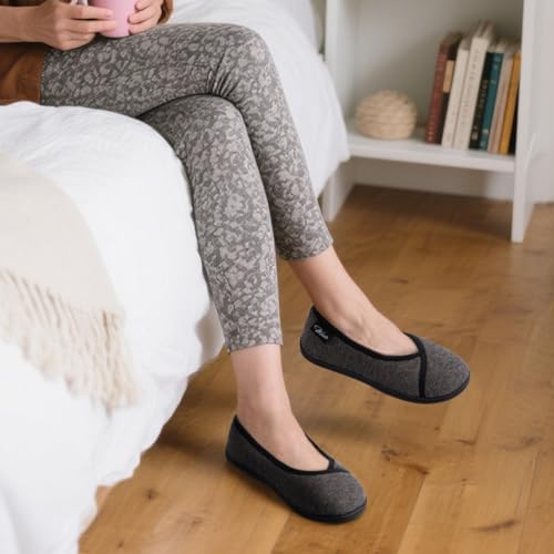Image of Wishcotton Lightweight Slippers for Women, Comfy House Shoes | Soft, Cozy, Breathable, Foldable Non-Slip Rubber Sole, Memory Foam, Machine Washable, Indoor Outdoor, Gifts for Women Mon