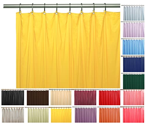 Venice Collections Elegant Heavy Duty Vinyl Shower Curtain Liner with 12 Metal Grommets Yellow