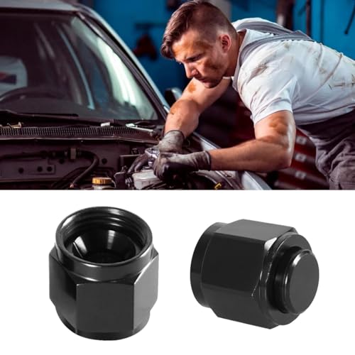 image for Sylvil 2 PCS 6AN Female Flare Cap Block Off Fitting Plug, Aluminum Fem