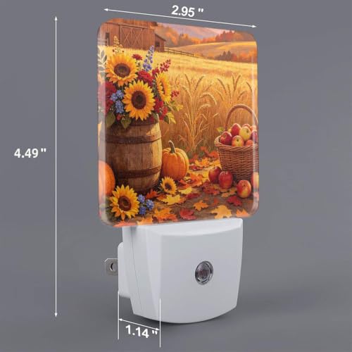 Image of Farmhouse Sunflowers Autumn LED Plug-in Nightlights 2-Pack for Bathroom