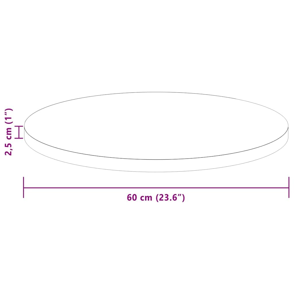 Hothingwell Runder Tisch aus massiver Eiche, hellbraun, Ø 60 cm, wendbares Design für Küche, Wohnzimmer oder Esszimmer, saubere und robuste Platte, pflegeleicht mit einem feuchten Tuch