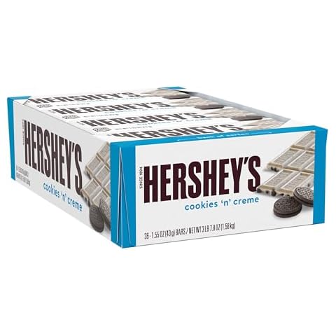 HERSHEY'S Cookies 'n' Creme Candy Bars, 1.55 oz (36 Count) Cover